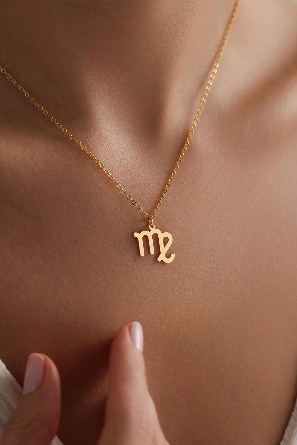 Personalized Gold Plated Tiny Zodiac Necklace