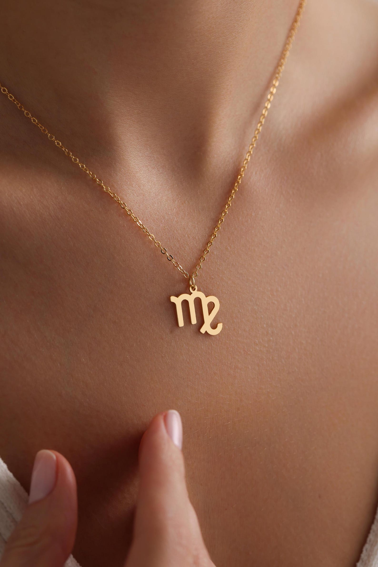 Personalized Gold Plated Tiny Zodiac Necklace