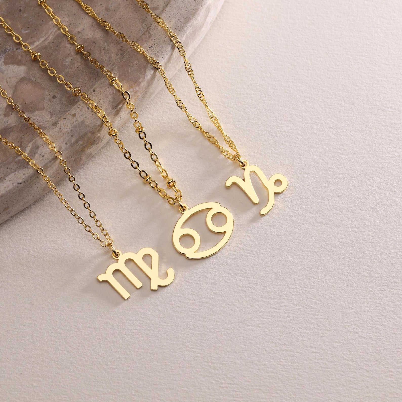 Personalized Gold Plated Tiny Zodiac Necklace