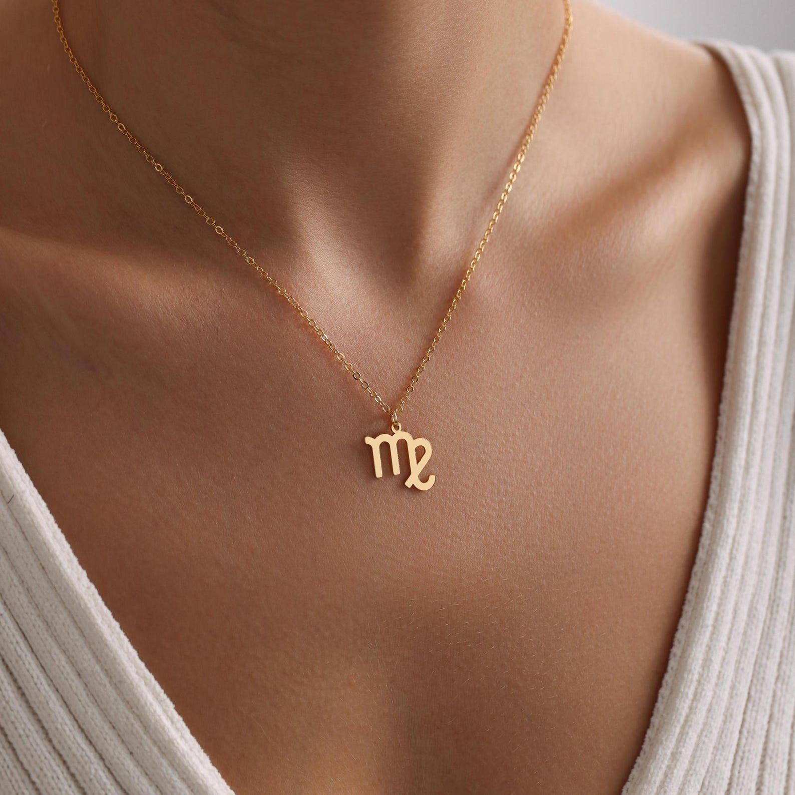 Personalized Gold Plated Tiny Zodiac Necklace