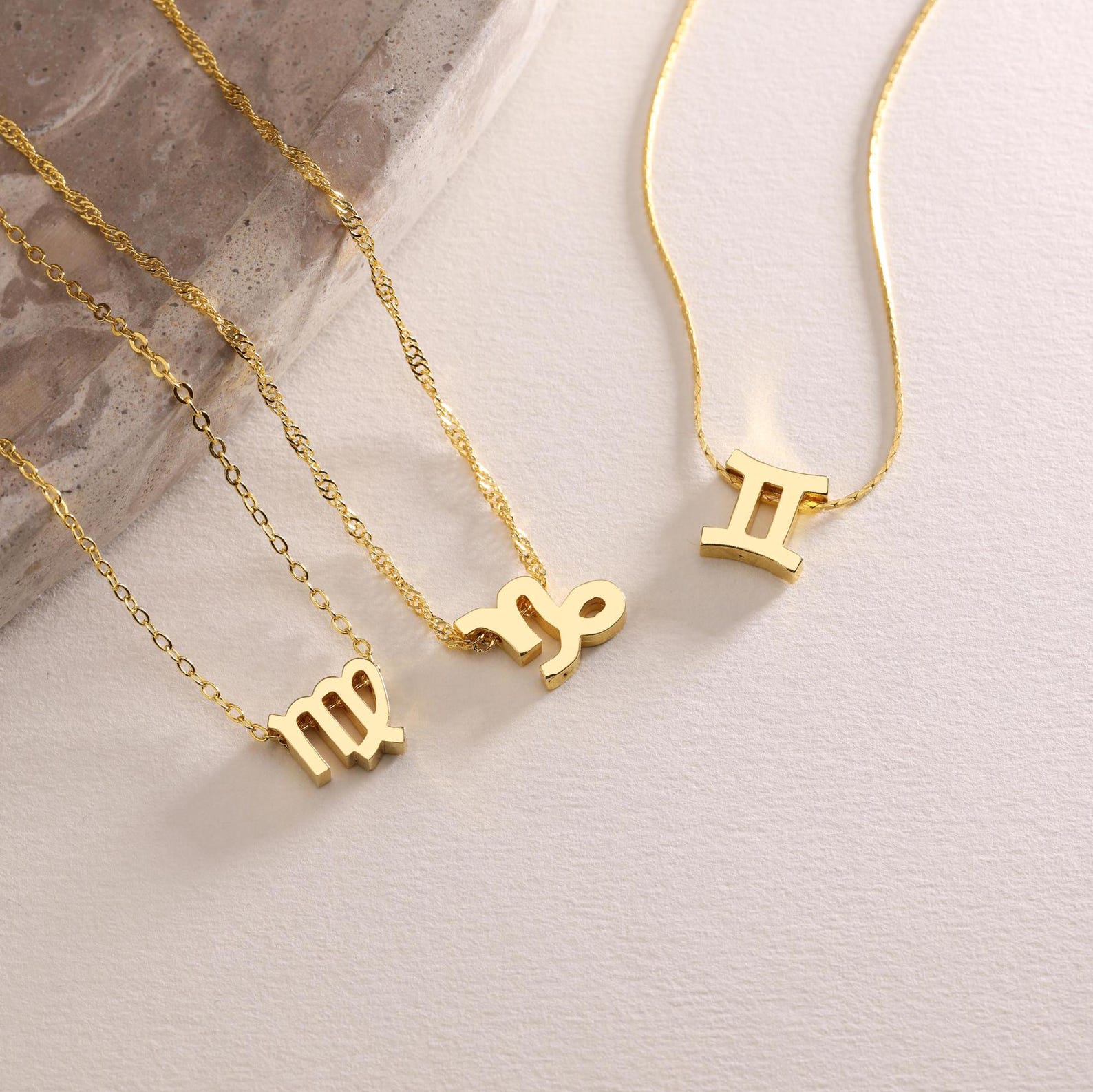 Personalized Plated 3D Zodiac Necklace