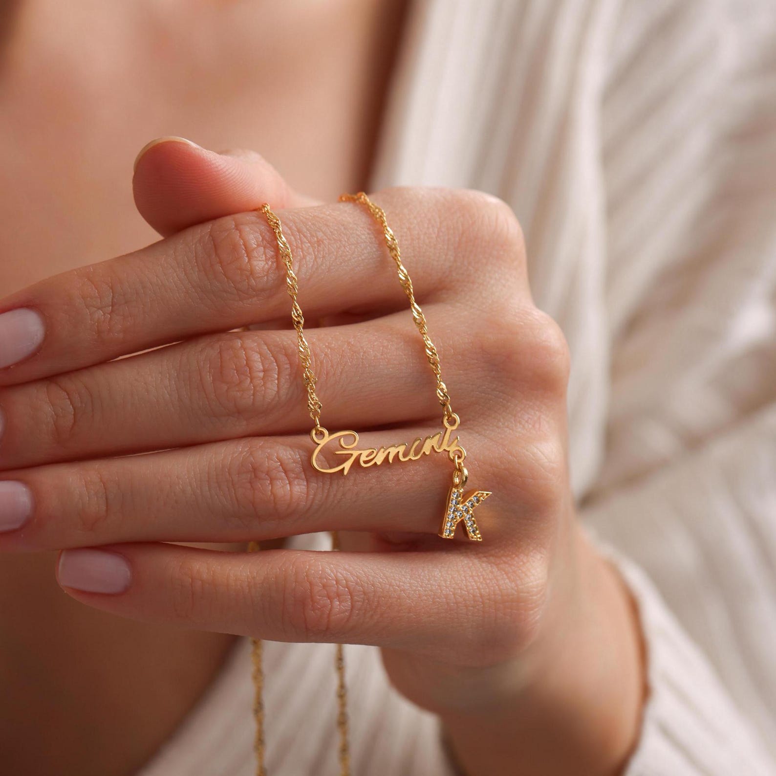 Gold Zodiac Sign & Initial Necklace